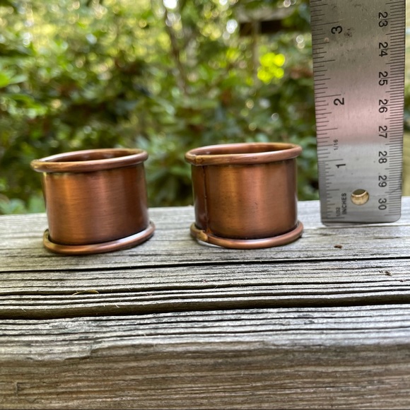 Pottery Barn Rustic Napkin Rings Antiqued Copper - Picture 11 of 11